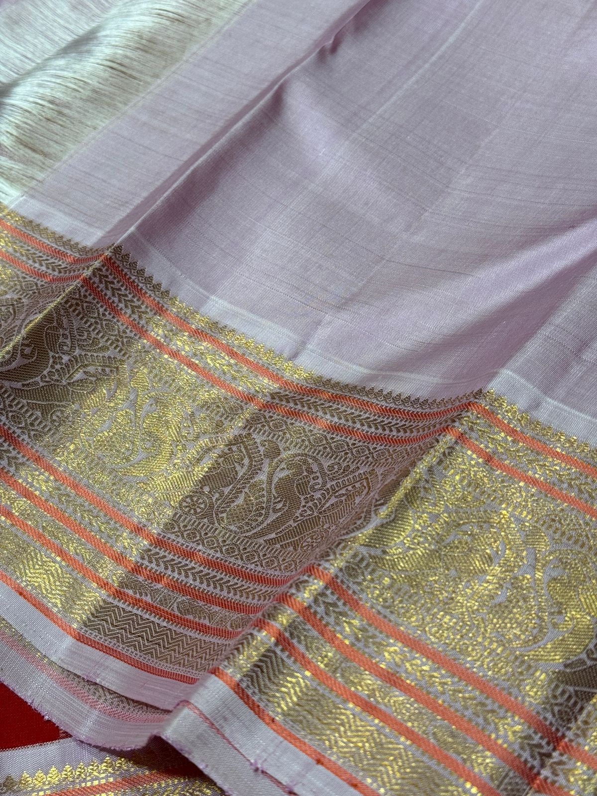 Chilli red with pink buttas korvai