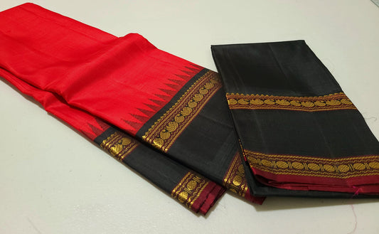 Chilli red / black korvai rettapate temple