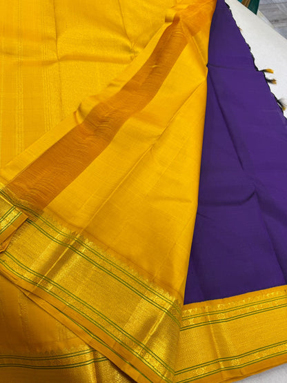 Deep purple with mustard korvai
