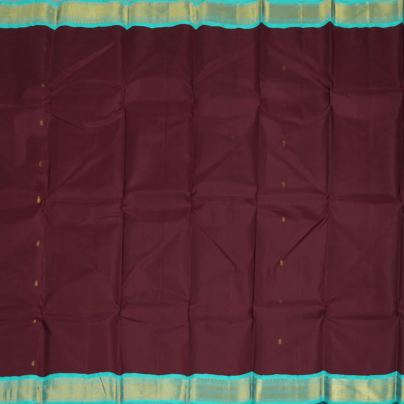 Dark brown / sea blue buttas korvai