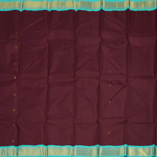 Dark brown / sea blue buttas korvai