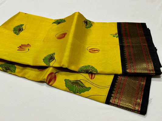 Sampanga with brown handblock korvai
