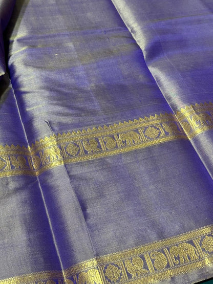 Royal blue with lavenderish blue with rettapate buttas