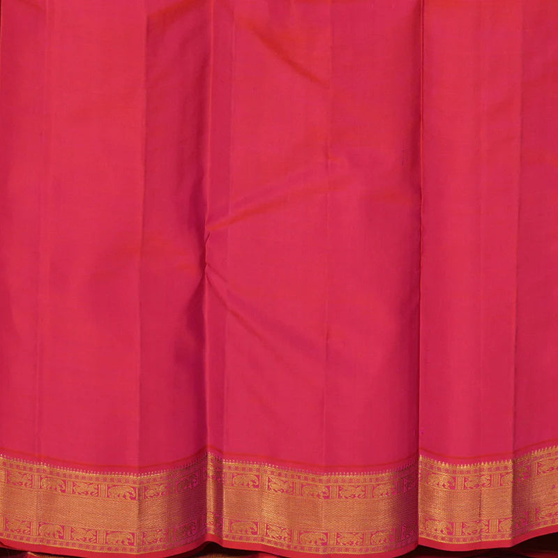 Peacock blue / Rani Pink Zari checks