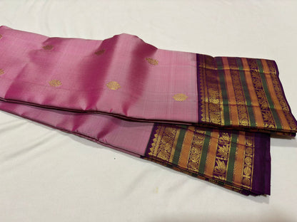 Lotus pink / strawberry pink dual tone with deep purple varisaipet border