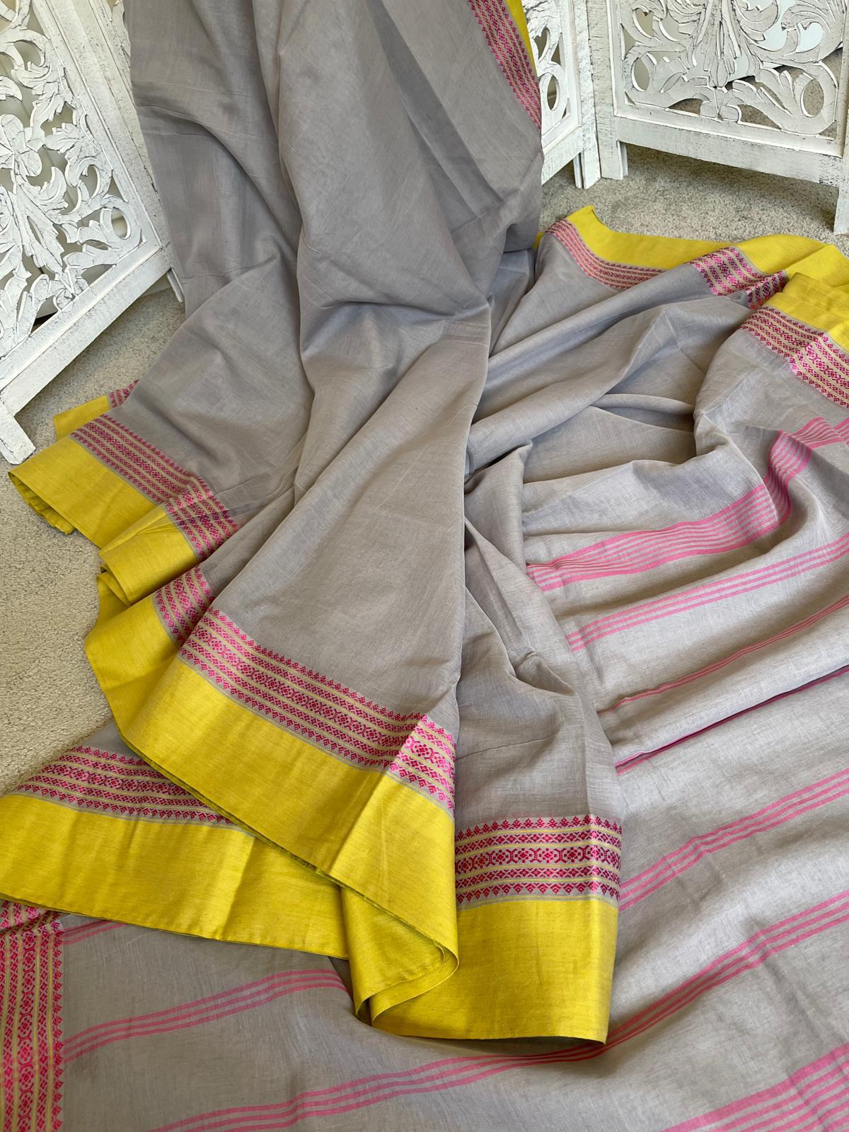 Pure Bengal Linen Grey / yellow