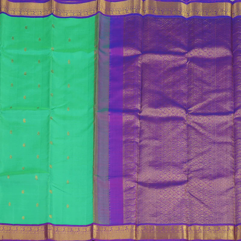 Sea green / purple buttas korvai