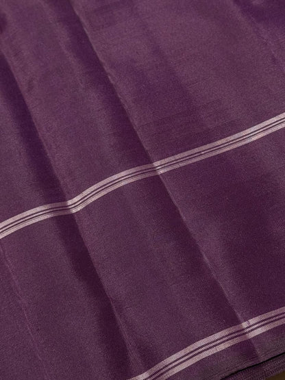 Ananda blue with deep purple veldhari temple border korvai