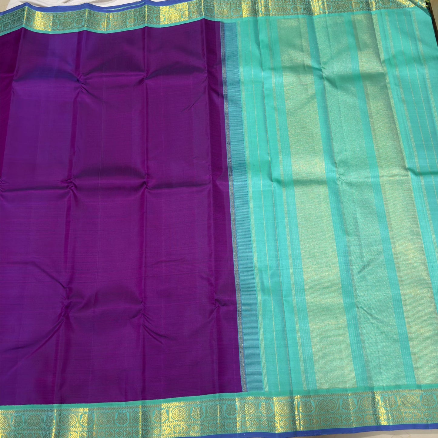 Deep Magenta bluish green korvai