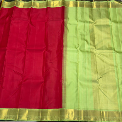 Red with Pastel green korvai