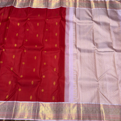 Chilli red with pink buttas korvai