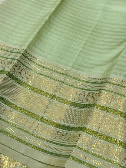 Deep Purple elaichi green with mayil chakram buttas