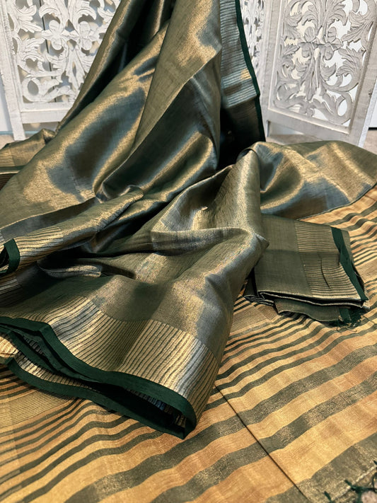 Tissue silk organza bottlegreen