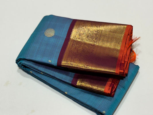 Ananda blue / Deep blue mayil chakram buttas