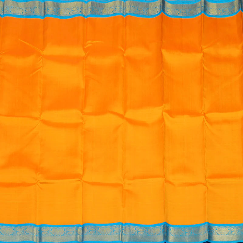 Mango orange with blue korvai