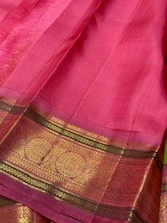 Parrot green pink korvai mayil chakram buttas