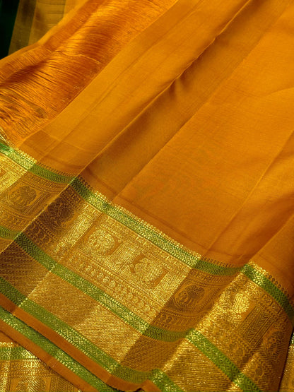 Bottle green with golden mustard