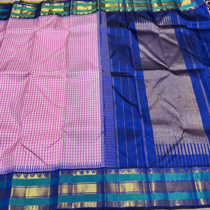 Soft Pink / Off white blue / green Podikattam korvai