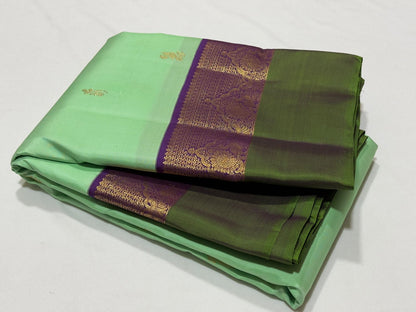Light green with purple