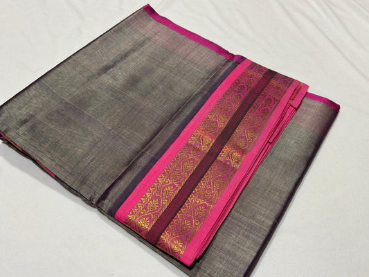 Grey with rosemilk pink plain korvai