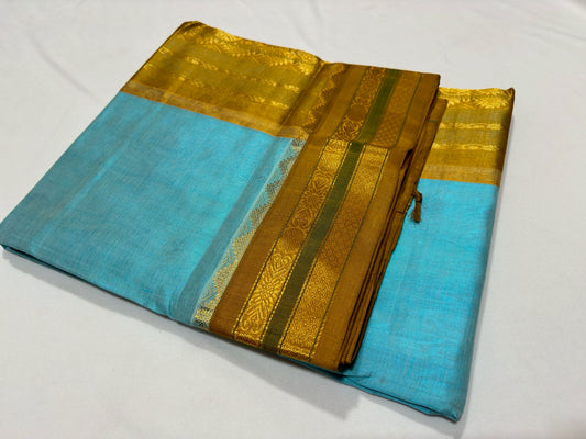 Sky blue with mustard Korvai