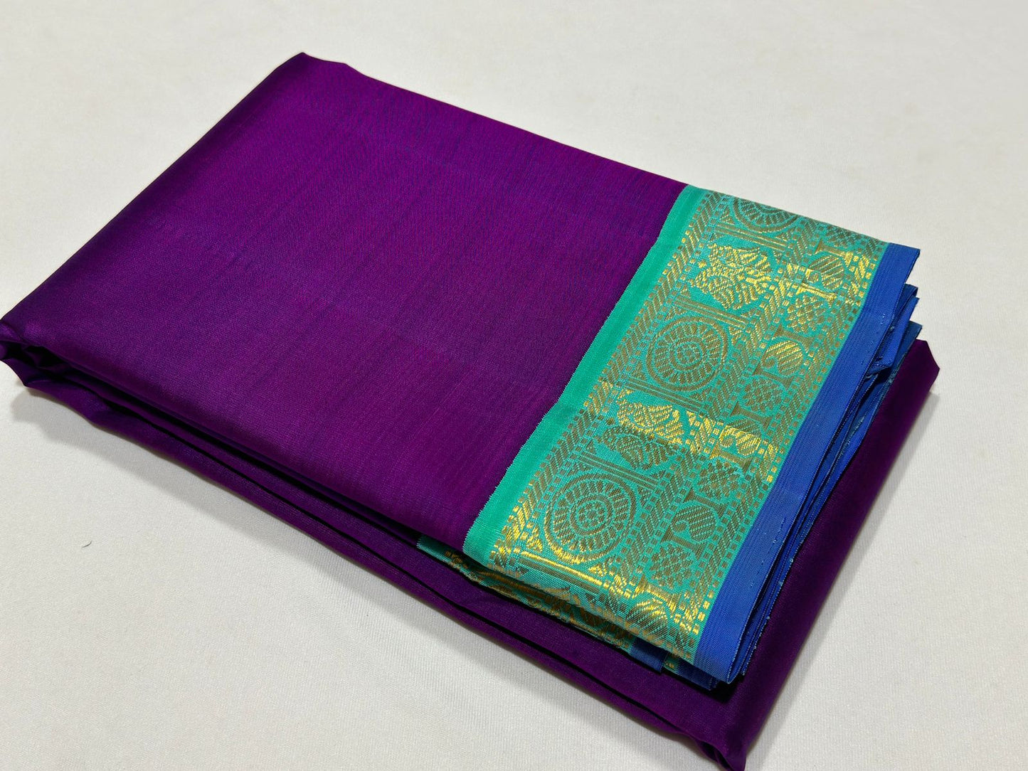 Deep Magenta bluish green korvai