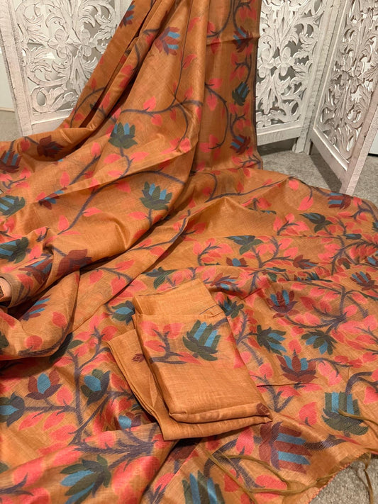 Bhagalpuri Tussar - Orange