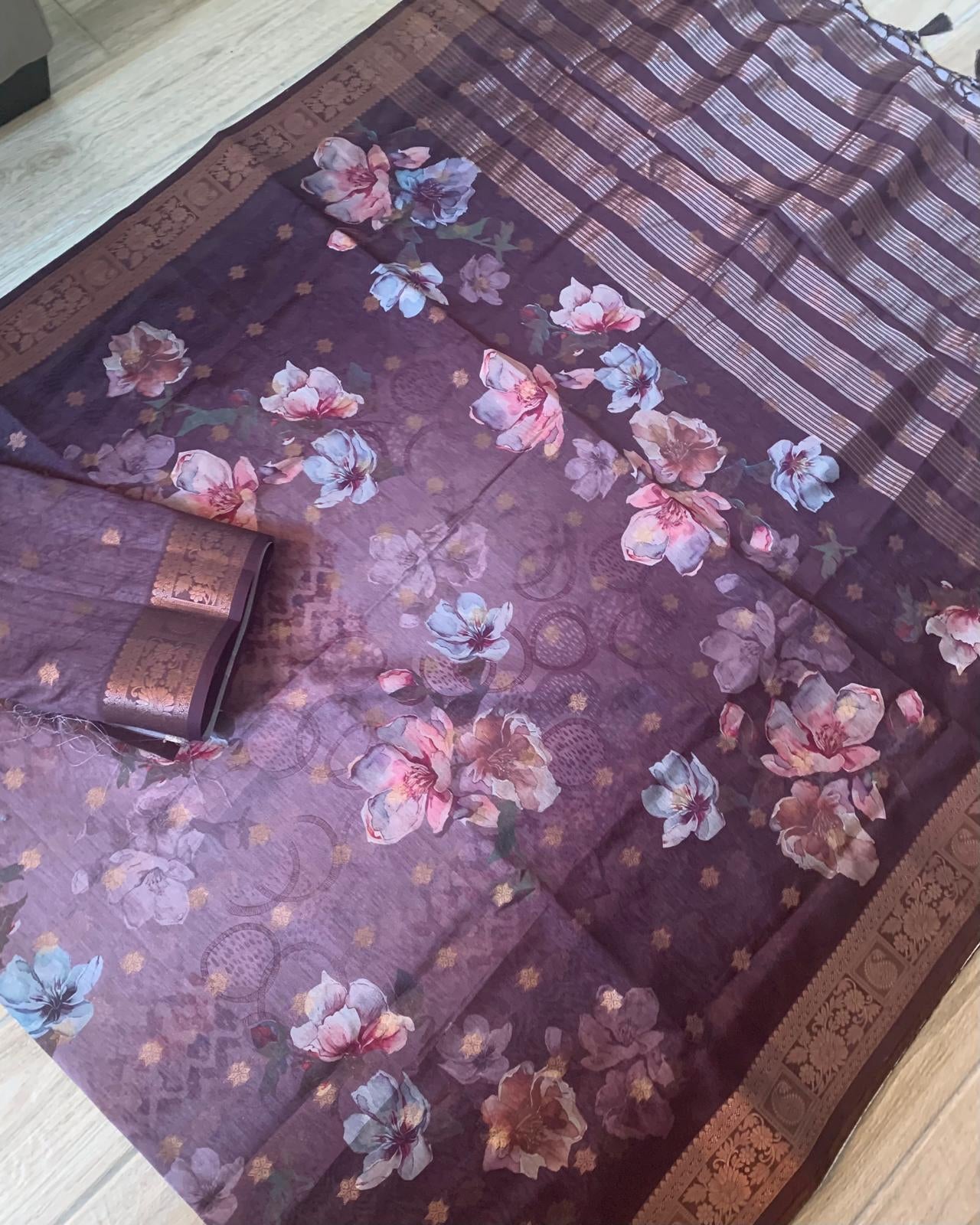Coffee Brown floral