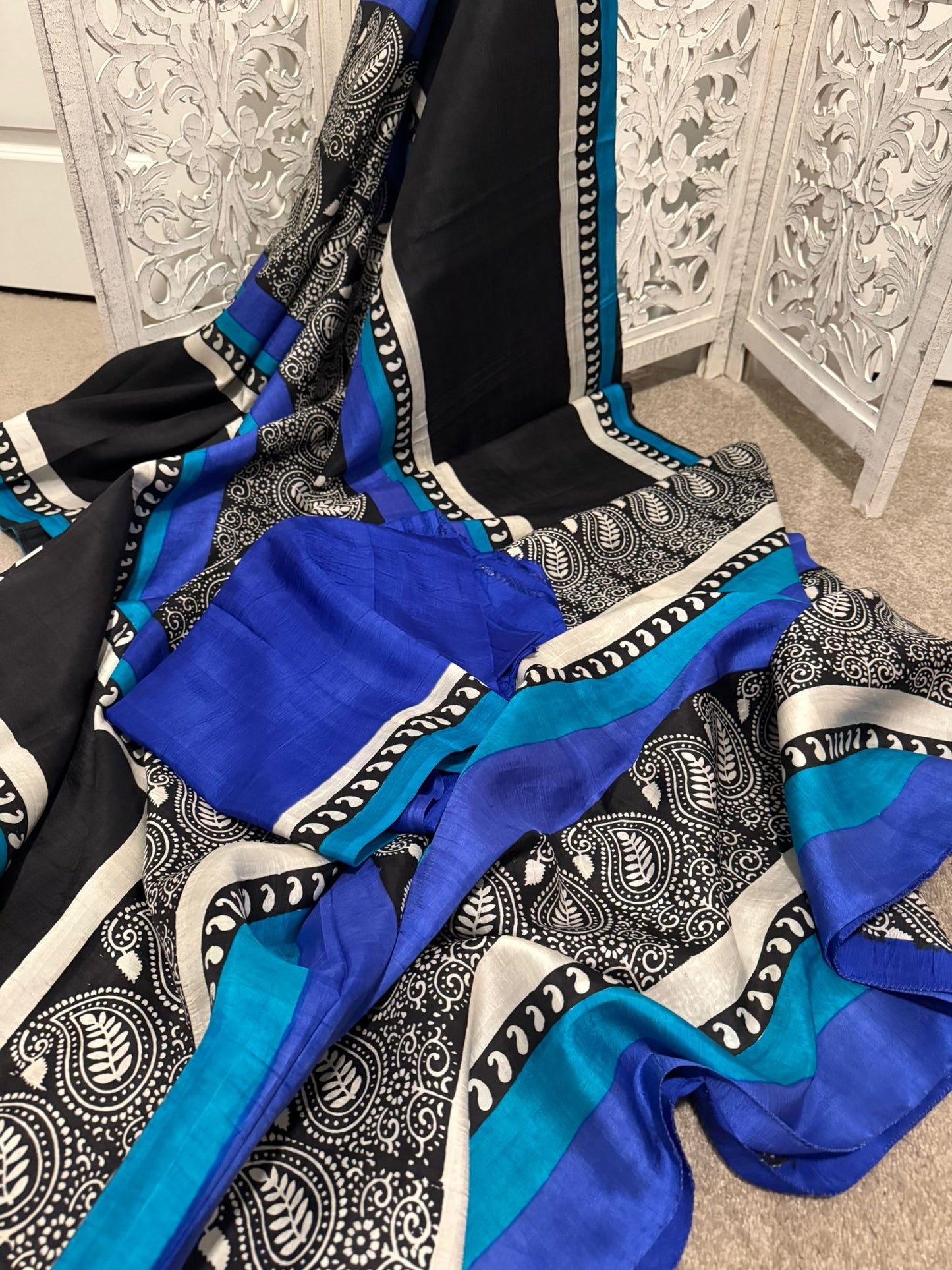 Blue / Black Bishnupuri Silk