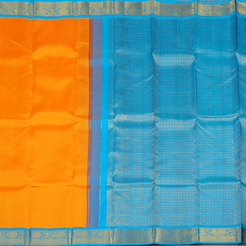 Mango orange with blue korvai