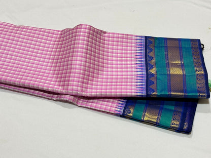 Soft Pink / Off white blue / green Podikattam korvai