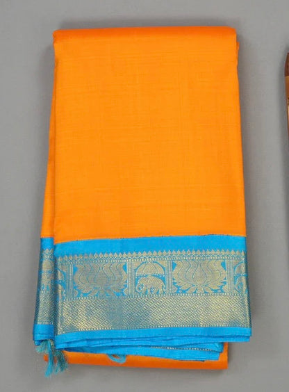Mango orange with blue korvai