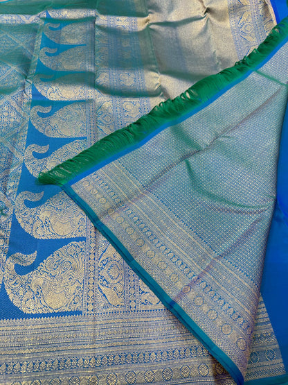 Dual tone blue green Jacquard