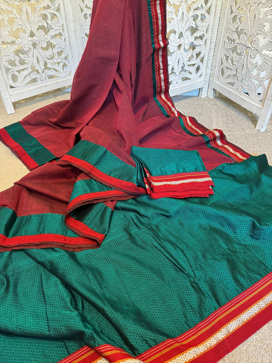 Maharashtra Khun Saree Green