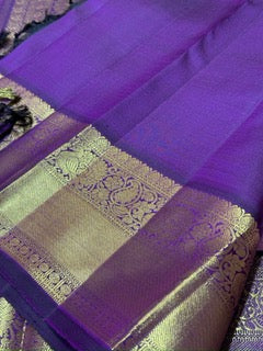 Rosemilk pink with dark jamoon purple buttas korvai