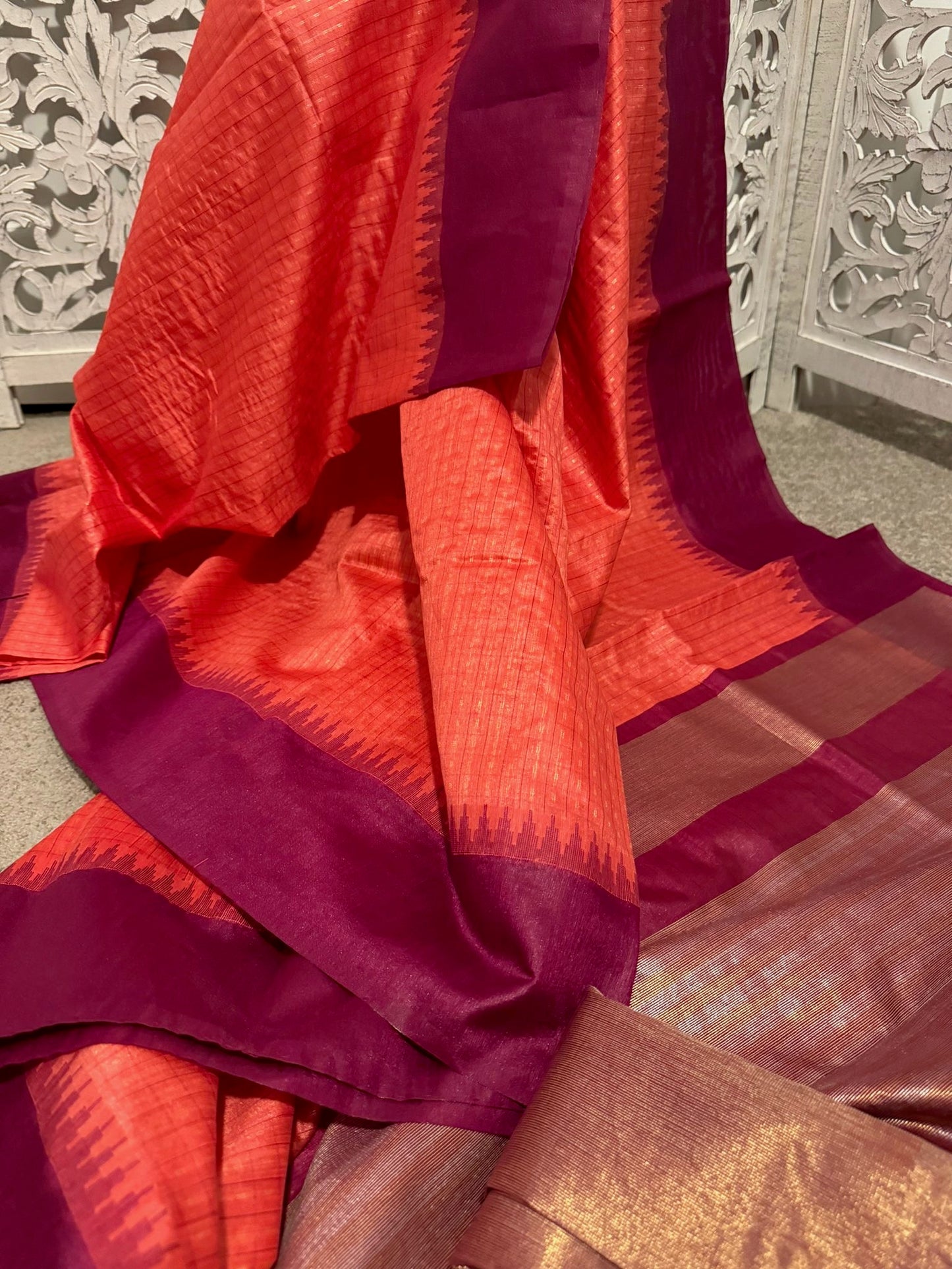 Matka Tussar orange / wine