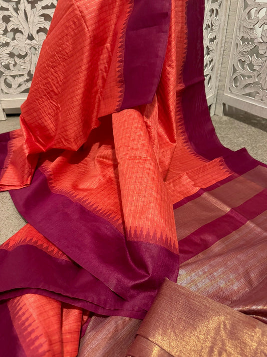 Matka Tussar orange / wine