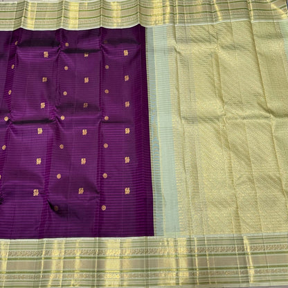 Deep Purple elaichi green with mayil chakram buttas