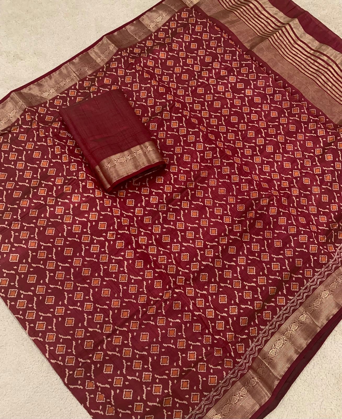Rajkot Patola Design - Maroon