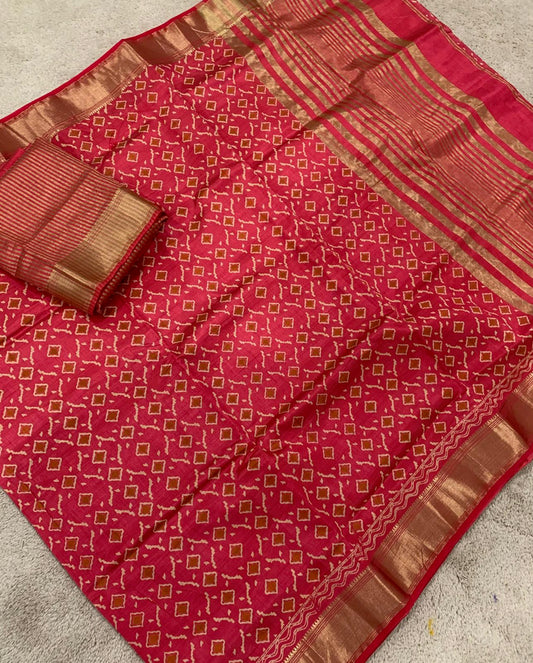 Rajkot Patola Design - Peach