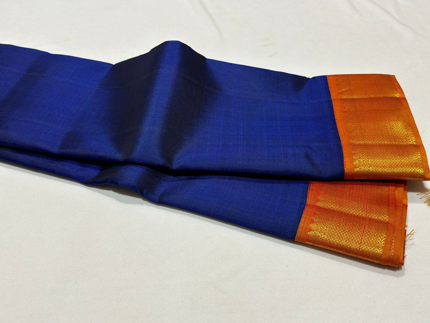 Blue with burnt orange