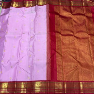Lavendarish pink with red