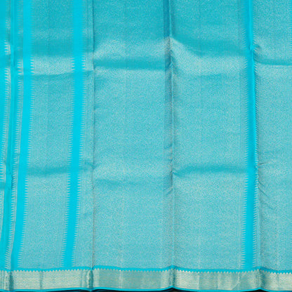 Ivory Copper sulphate blue small border korvai