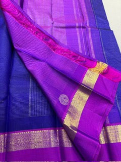 Royal blue / violet dual tone magenta checks