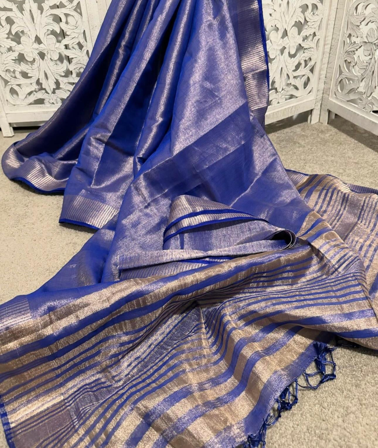 Tissue organza purplish blue