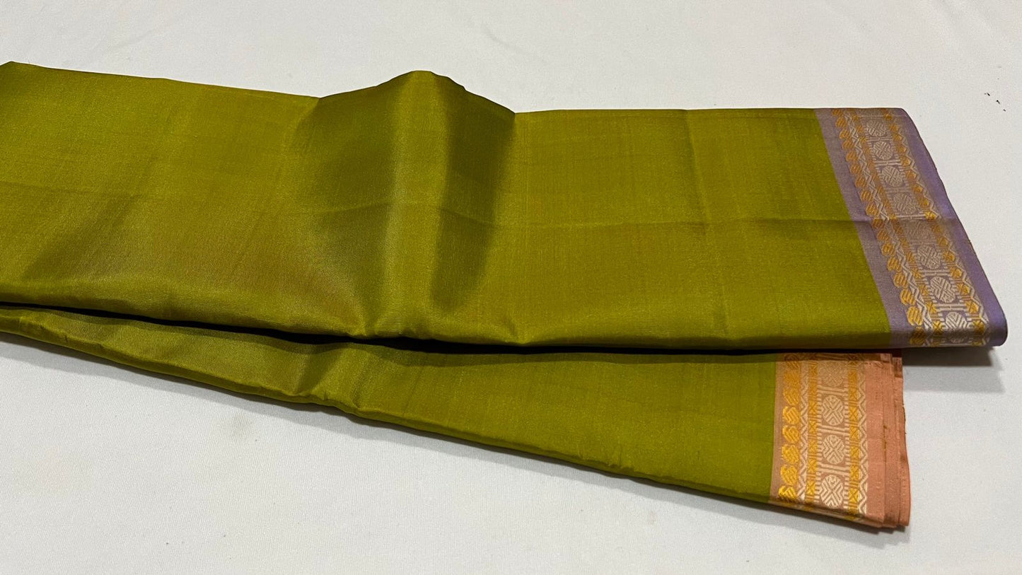 Olive green with ganga jamuna