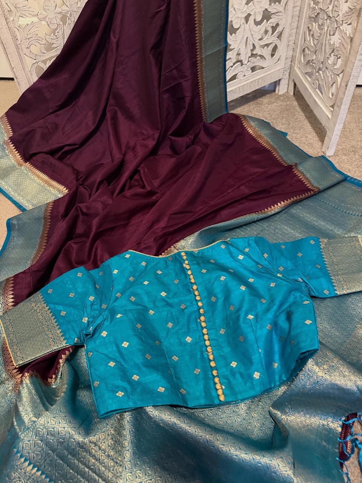 Matka Silk benarasi purple / blue