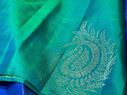 Royal blue with turquoise green jacquard