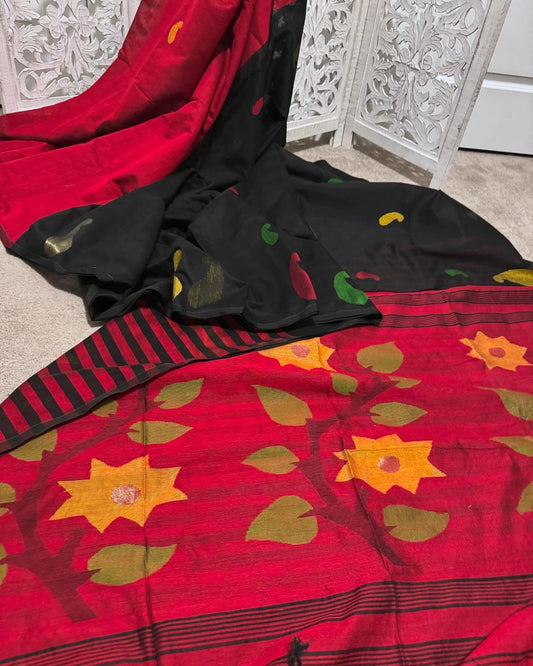 Red / black Soft Linen