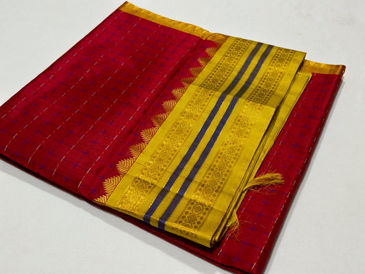 Korvai plus buttas red with mustard
